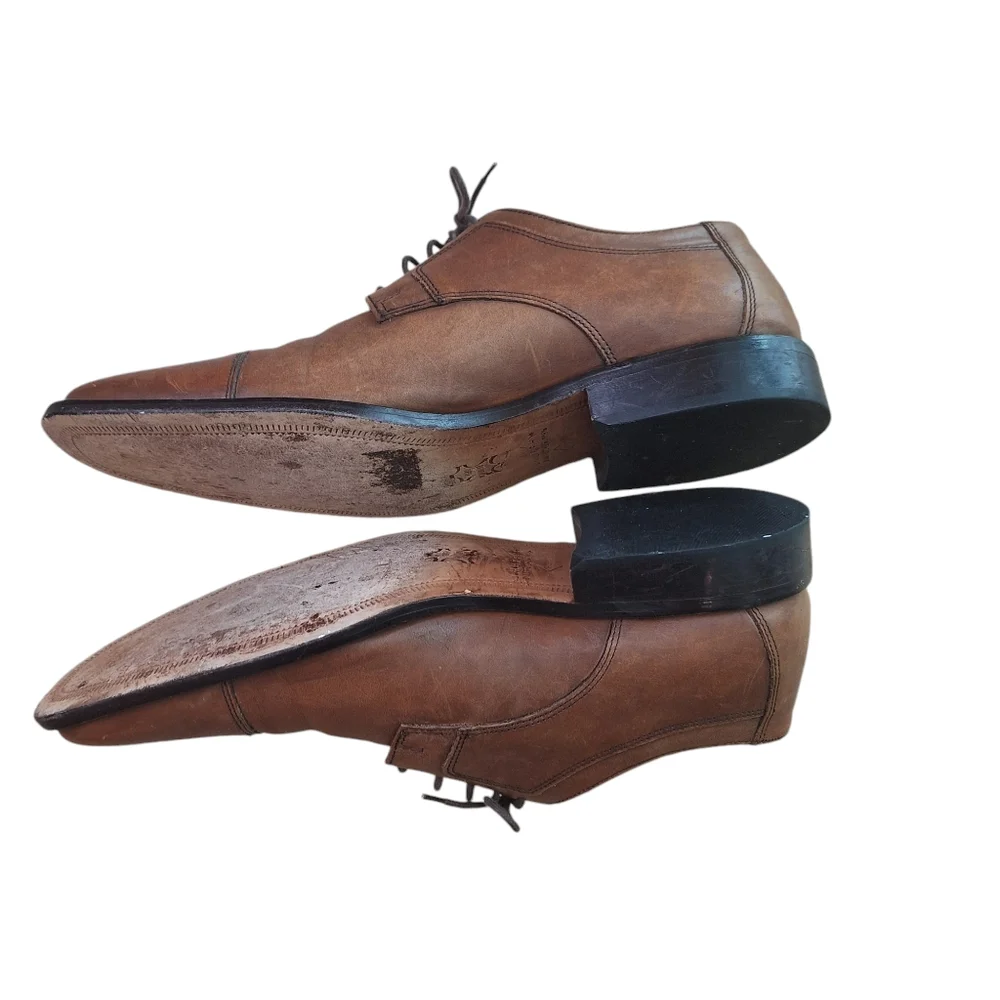Johnston & Murphy Lancaster Cap Toe Derby Men's Tan Brown Dress Shoes sz 12M